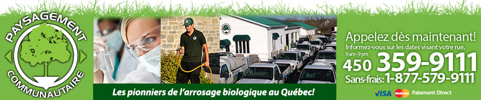 Paysagement Communautaire, entretient de pelouse et entretient de gazon, saison complète d'arrosage